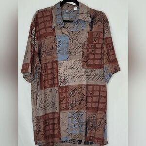 Haupt Short Sleeve Linen Blend Sport Shirt - Vintage M (Fits Modern Large)